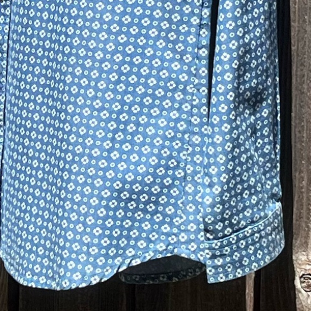 Loft blue button down top size Medium Petite - image 8